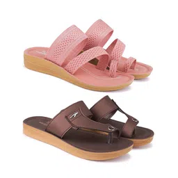 BERSACHE Women Set Of 2 One Toe Flats-picture-57