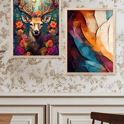 Kotart Green & Brown 2 Piece Birds and Animals Wooden Wall Arts-picture-47