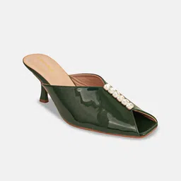 DROP BOLD Embellished Slim Heeled Peep Toes with Buckles-21