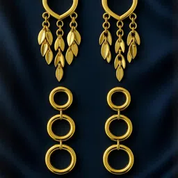 ISHTAARA Gold-Plated Artificial Stones and Beads Stainless Steel Earrings-picture-43