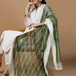 Kaizen TEXO FAB Ethnic Motifs Printed Organza Dupatta image 5