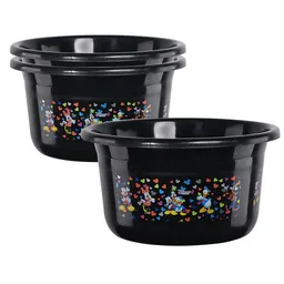 Kuber Industries Black & Blue 3 piece Abstract Plastic Bath Accessories Set-image-48