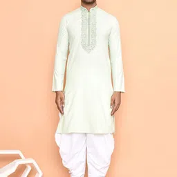 Arihant Rai Sinha Men Floral Embroidered Regular Thread Work Pure Cotton Kurta with Patiala-picture-10