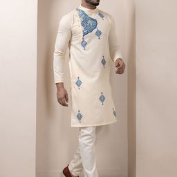 DEVOILER Men Ethnic Motifs Printed Regular Kurta with Pyjamas image 2