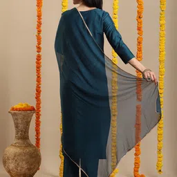 Anni Designer Floral Embroidered Round Neck Straight Kurta With Trouser & Dupatta-image-86