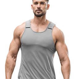 3Colors Round Neck Gym Vest VEST-NCUT-SHOLUDER LINE-GREY_M-image-21