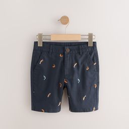 NEXT Boys Pure Cotton Embroidered Chino Shorts-picture-1