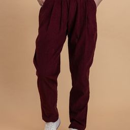 Lounge Dreams Women Relaxed Loose Fit Corduroy Trousers-image-94