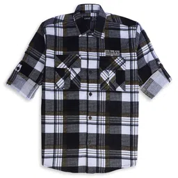 CAVIO Boys Comfort Spread Collar Tartan Checked Cotton Casual Shirt-picture-40