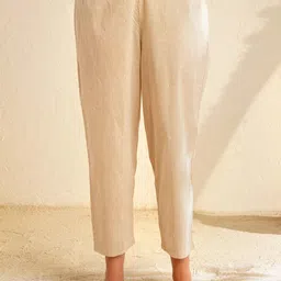 JAYPORE Women Striped Pleated Trousers-image-40