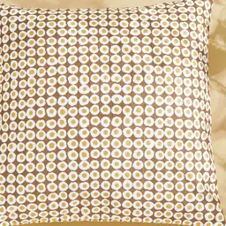 Home Centre Celebrations Brown & White Polka Dots Square Shaped Cushion Cover-image-80