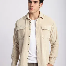 Beyoung Flap Pocket Corduroy Shirt-image-24