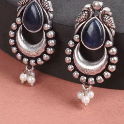 PUJVI Artificial Stones Studded & Beads Beaded Contemporary Drop Earrings-57