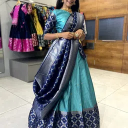 Payu Semi-Stitched Lehenga & Unstitched Blouse With Dupatta image 4