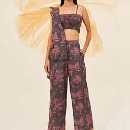 HOUSE OF FETT Abstract Printed Top & Trousers With Blazer Co-Ords-picture-28