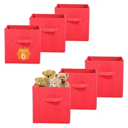 Kuber Industries Red Set of 6 Regular Multi-Utility Organisers-56