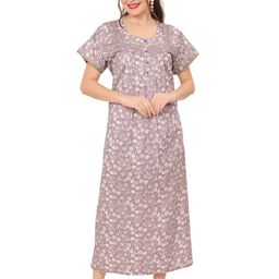 Ms.Lingies Printed Pure Cotton Maxi Nightdress-image-1