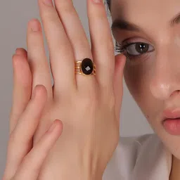 Dua Brown Brass Finger Ring-11