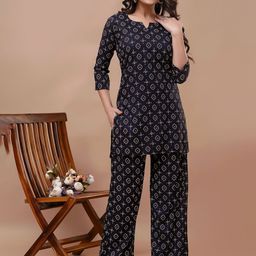 UrbanRang Printed Top With Trousers Co-Ords-picture-52