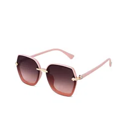 HASHTAG EYEWEAR Women Brown Lens & Gold-Toned Butterfly Sunglasses with-42