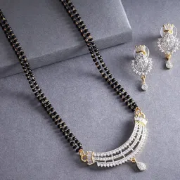 Jewels Galaxy Gold-Plated Artificial Stones Mangalsutra With Earrings-picture-40