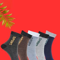 MJE Unisex Pack Of 5 Printed Anti-Odour Ankle-Length Socks-image-61