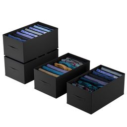 Kuber Industries Black Set of 4 Regular Drawer Organiser Organisers-1