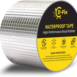 Single Side Waterproof and Heat resistant 7.5cm/3inch x 5m Super Strong Butyl Sealant Sticky Tape Dispenser Dispenser Aluminum Foil (Manual)-image-6