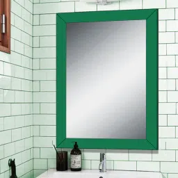elegant arts and frames Synthetic Wood Rectangle Wall Mirror in Green colour-picture-6
