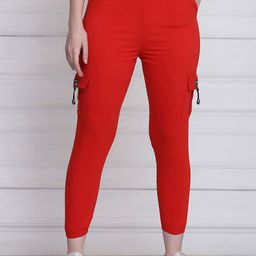 QIOA Women Relaxed High-Rise Joggers Trousers-image-69