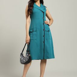 WoowZerz Women Solid Formal Midi Dress-image-97