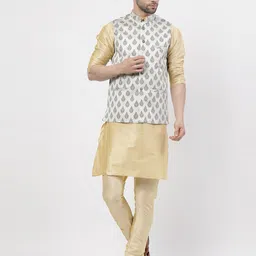TS LIFESTYLE Men Solid Kurta with Pyjamas & Nehru Jacket-picture-25