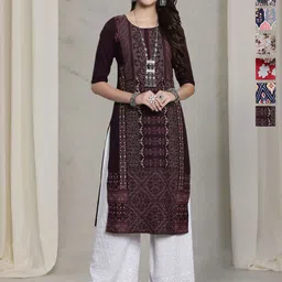 7Threads Selection Of 6 Ethnic Motifs Printed Straight Kurtas-image-49