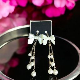 CIKIT Artificial Stones Studded & Pearls Beaded Quirky Drop Earrings-image-80