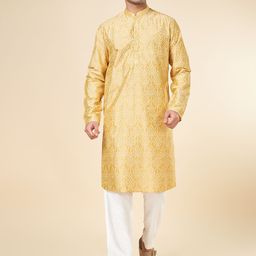 indus route by Pantaloons Bandhani Printed Mandarin Collar Straight Kurta-picture-55