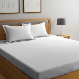 Aura White Striped 300 TC King Bedsheet Set 2.70 m x 2.60 m-25