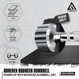 ADRENEX 2 Pcs Bouncer Fixed Weight Dumbbells - 27.5 Kg Each image 5