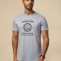 ONE SKY Men Typography Printed Round Neck Cotton T-shirt-picture-40