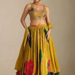 Soch Printed Beads And Stones Ready To Wear Lehenga And Blouse With Dupatta-21