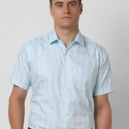 Van Heusen Men Other Checks Checked Pure Cotton Regular Fit Formal Shirt-image-65