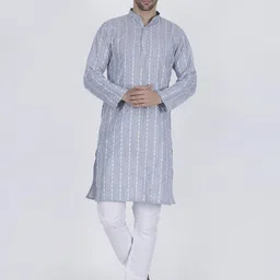 JASHNA Men Blue Kurtas-image-51
