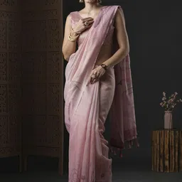 Mitera Floral Zari Organza Saree-picture-30