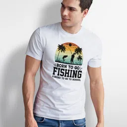 Seekbuylove Typography Printed Round Neck Pure Cotton T-shirt-picture-16