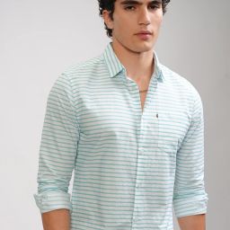 Men Slim Fit Printed Mandarin Collar Casual Shirt-image-27
