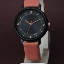 VIRAKTI Women Brass Dial & Leather Wrap Around Straps Analogue Watch G-09-RED-G-image-72