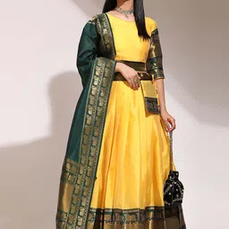 DIVASTRI Semi-Stitched Lehenga & Unstitched Blouse With Dupatta-picture-18