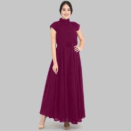Raiyani Fashion Applique Georgette Fit & Flare Maxi Dress-picture-25