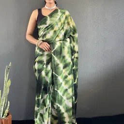 DIVASTRI Tie and Dye Dyed Pure Georgette Ready to Wear Saree-30