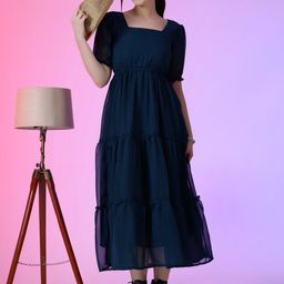 Raiyani Fashion Bell Sleeve Applique Georgette Fit & Flare Maxi Dress-picture-49