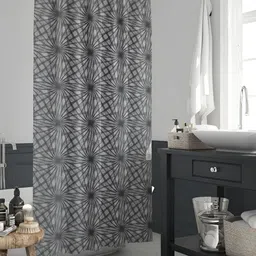 ArtzFolio White and Black Printed Waterproof Shower Curtain-98